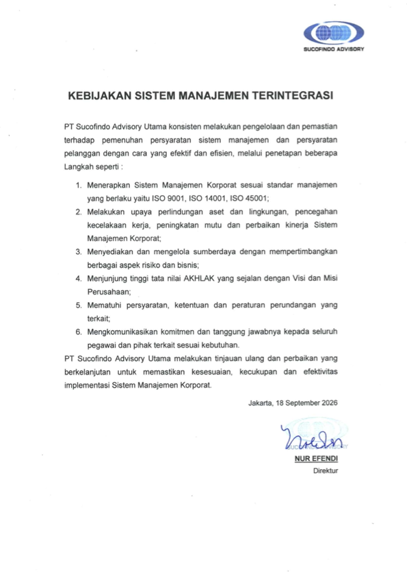 Kebijakan Sistem Terintegrasi